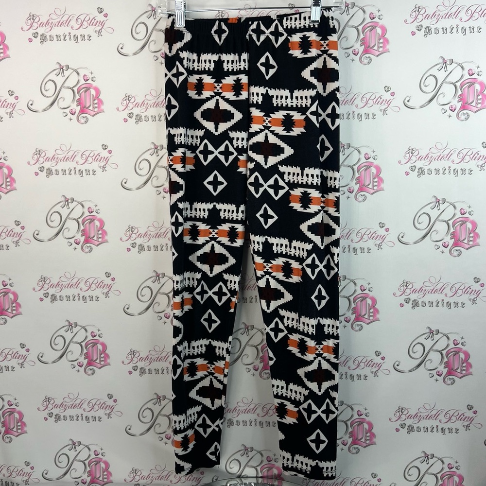 Always leggings tights pants  Geometric Print Leggings - Black, White, Orange